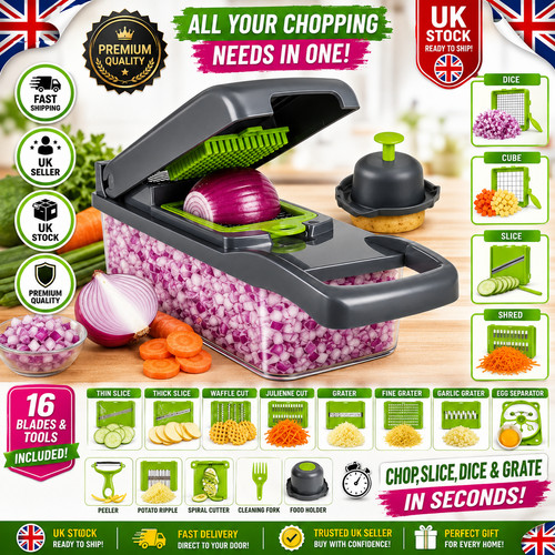 Vegetable slicer - 16-in-1,